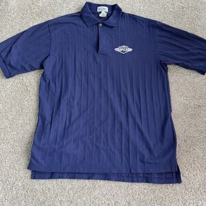 Vintage Tropicana Las Vegas Sea Palms By Hartwell Polo Shirt Mens L Blue Stripe